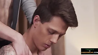 Oiled up massage twink blows his gravamen